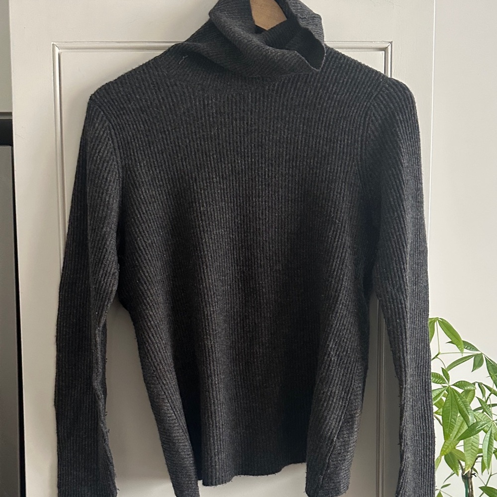 A.L.C. Dark Gray Ribbed Turtleneck Sweater